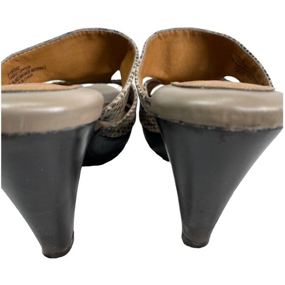 Euro Soft Coquette Faux Snakeskin Upper Womens 7.5 Kitten Heels By Sofft - Picture 2 of 9